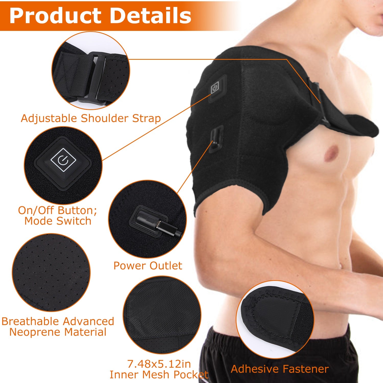 Heated Shoulder Brace Electric Heating Pad